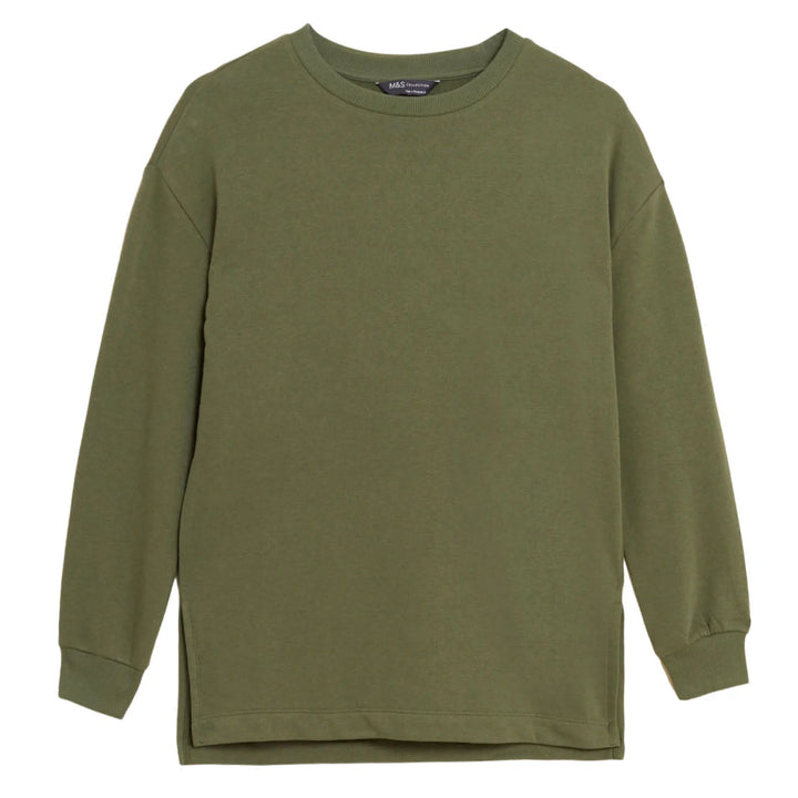 M&S Plain Cotton Rich Sweatshirt