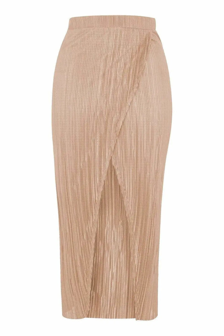 Topshop Plisse Wrap Midi Skirt