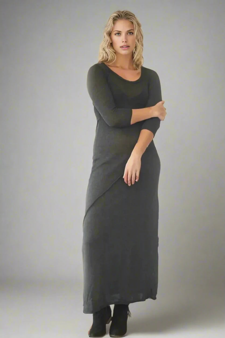 Republic Fine Knit Seamed Maxi Dress Charcoal / 6