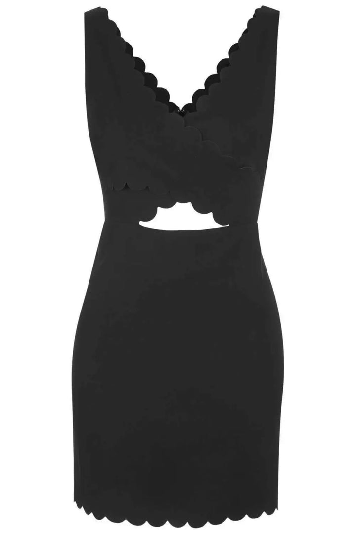 Topshop Scallop Edge Cut Out Dress