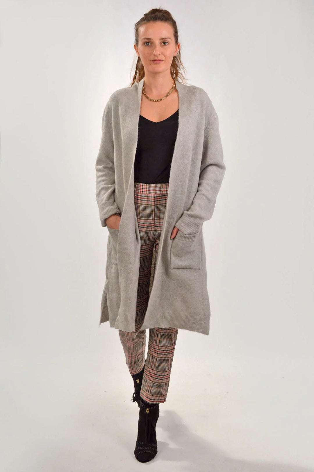 Sears Long Open Front Pocket Cardigan