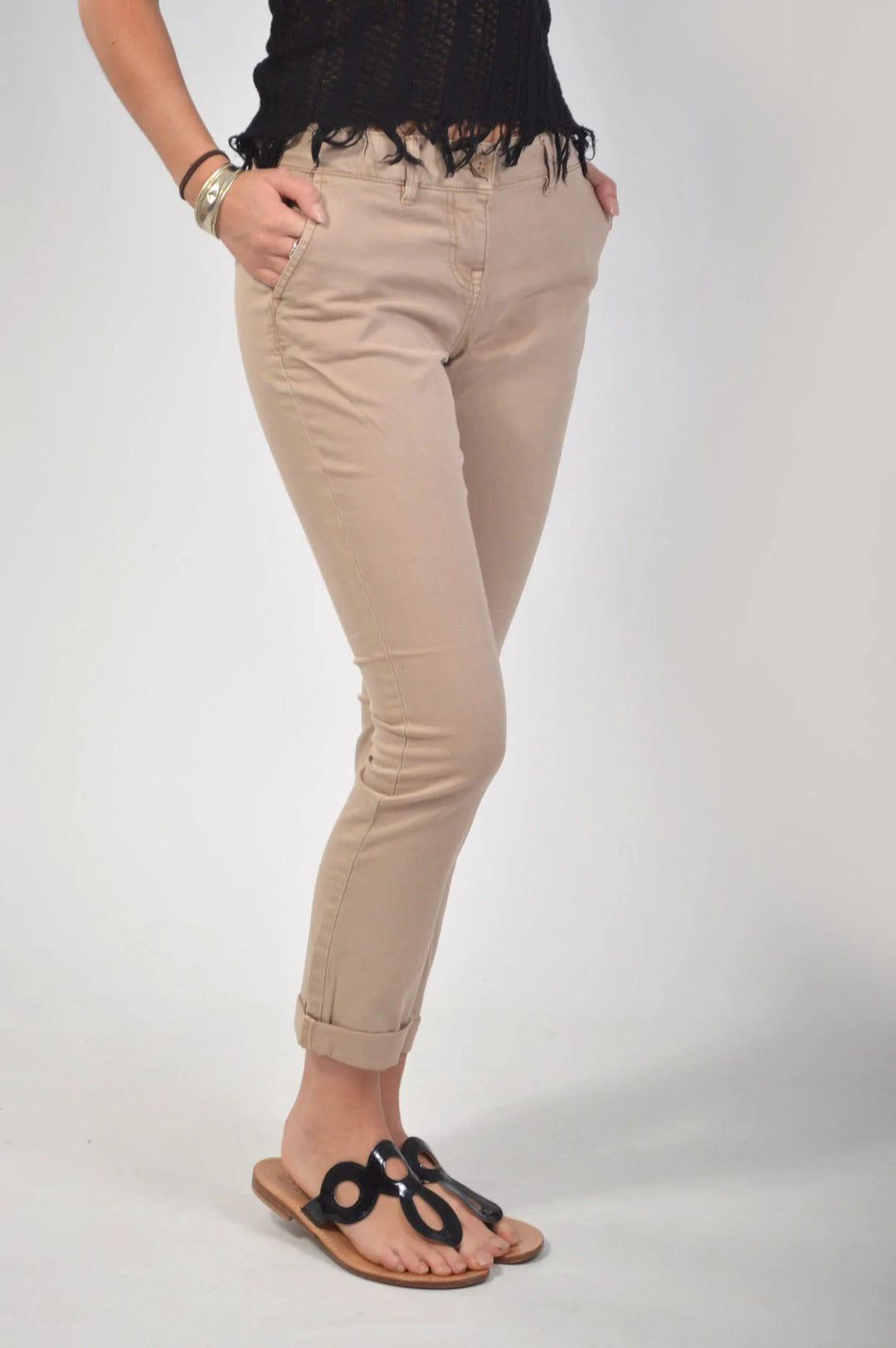 Secret Label Cropped Slim Leg Chinos Beige / 12 / Long