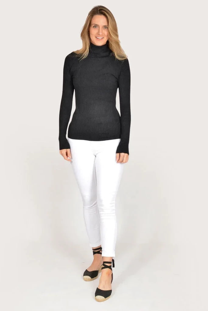 Secret Label Ribbed Polo Neck Top