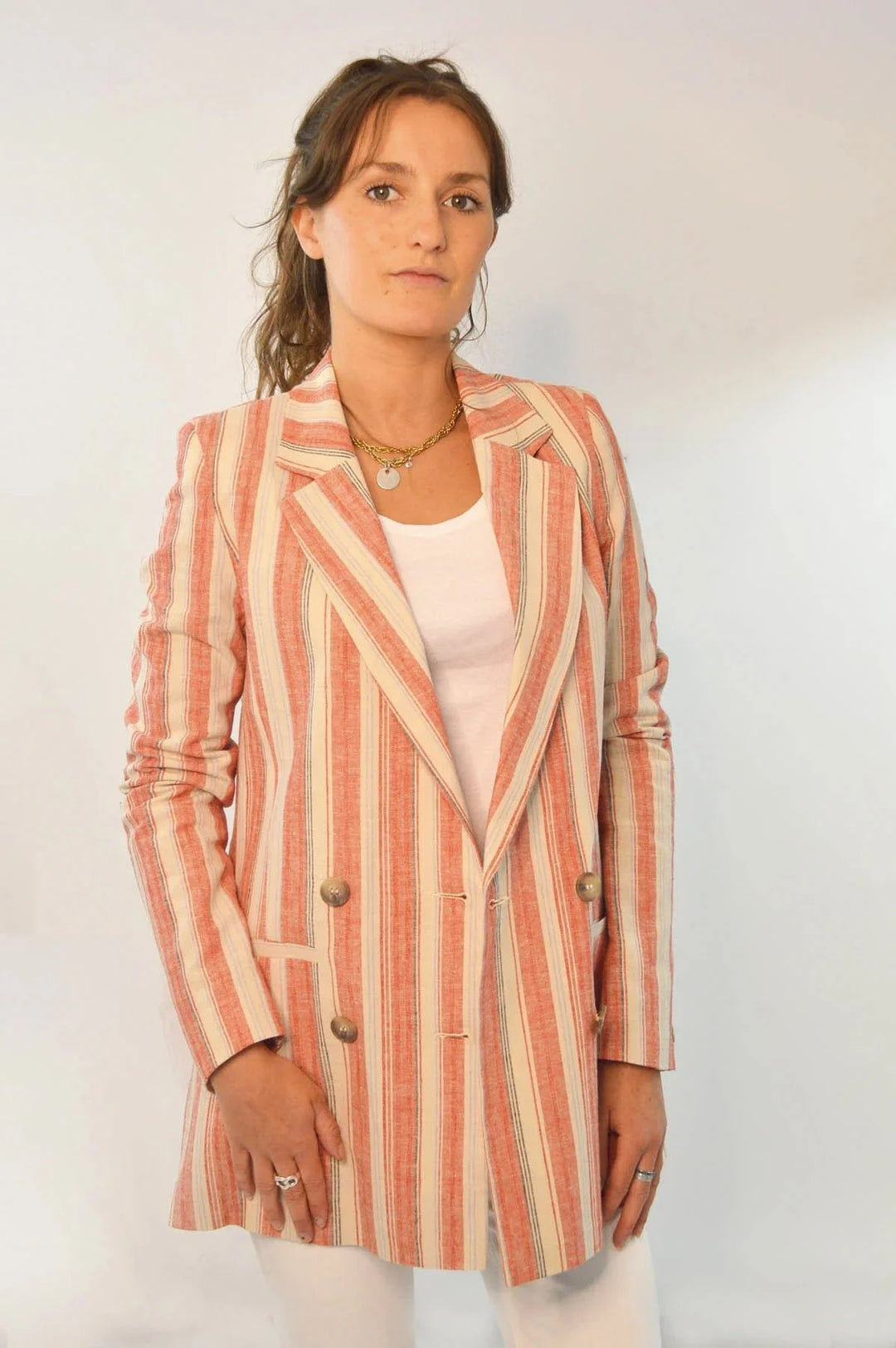 Secret Label Striped Double Breasted Blazer