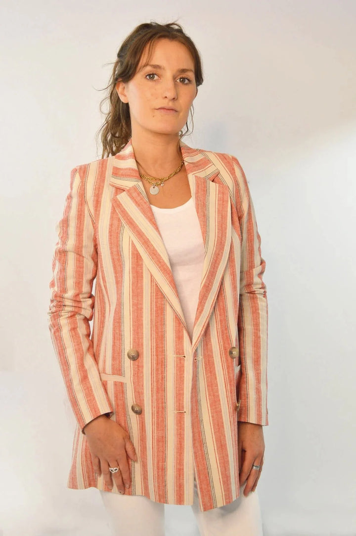 Secret Label Striped Double Breasted Blazer