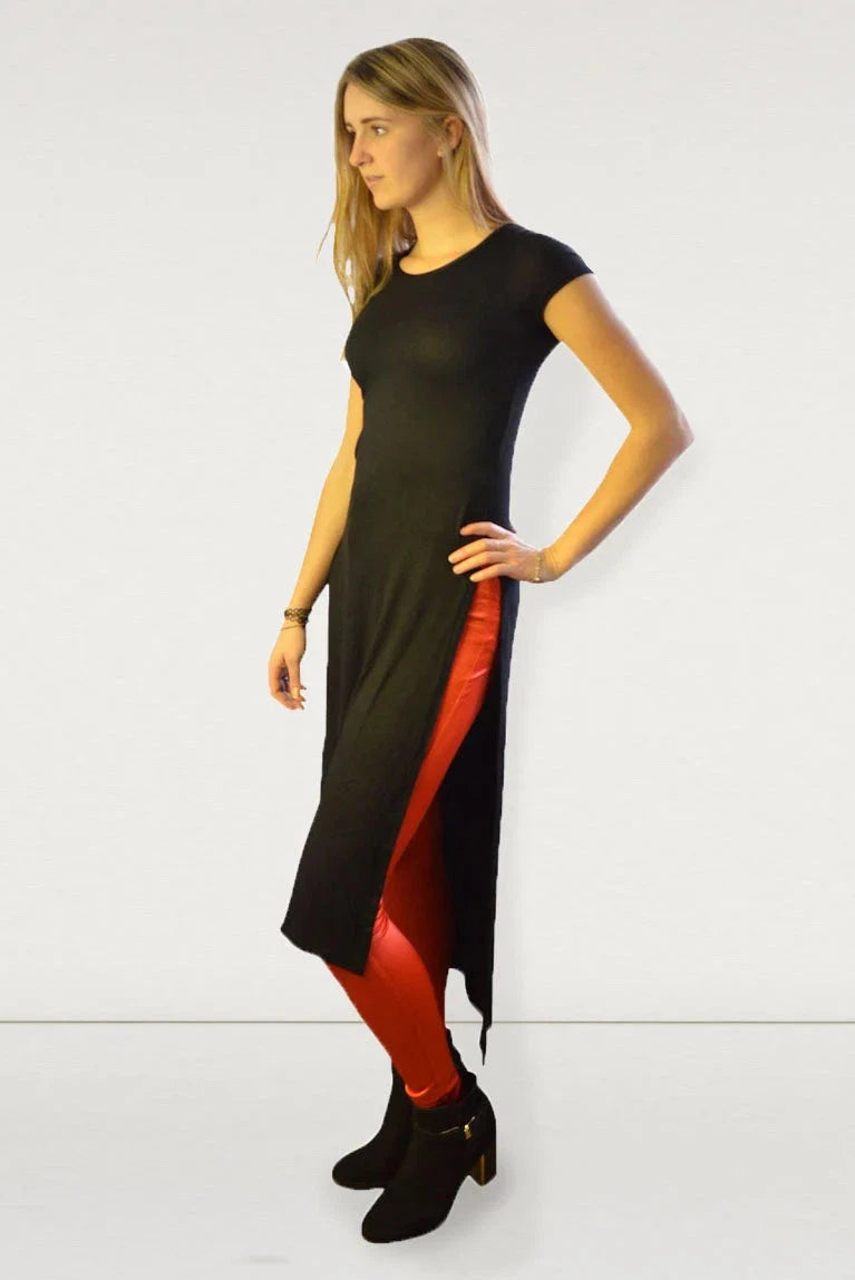 South Maxi Top Dress Long Side Splits Black / 8