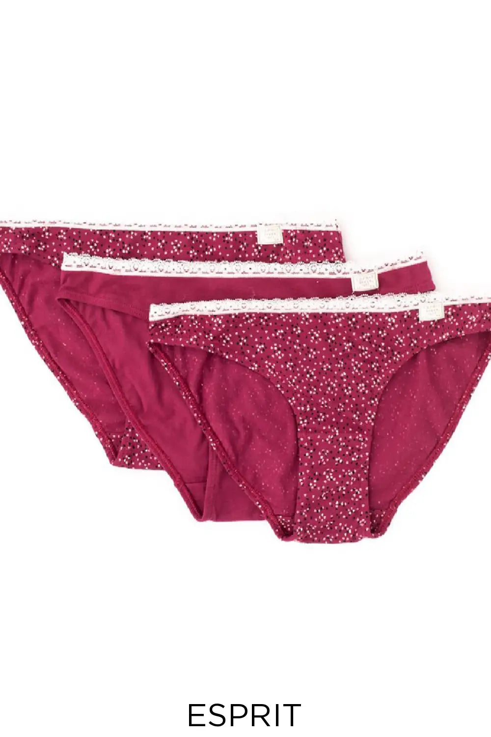 Esprit Spotty Knicker Set of 3 Burgundy / 16