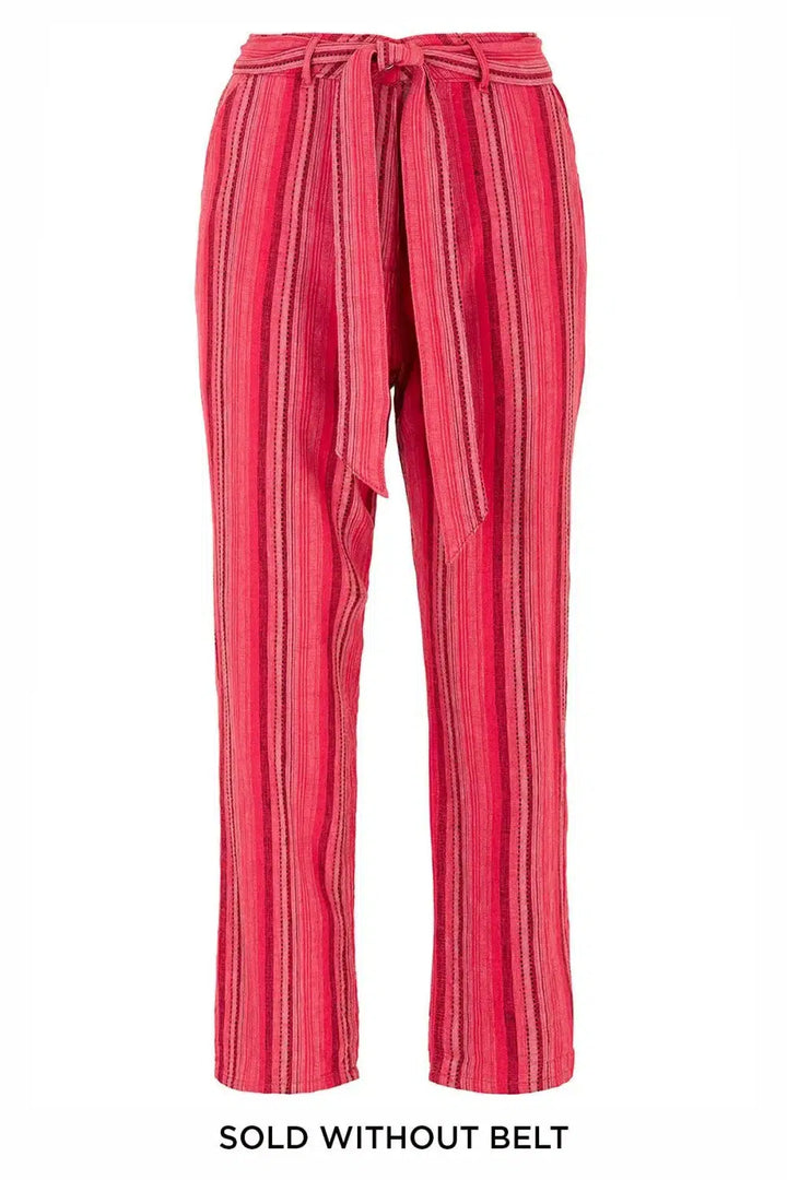 Striped Linen Blend Crop Trouser Secret Label