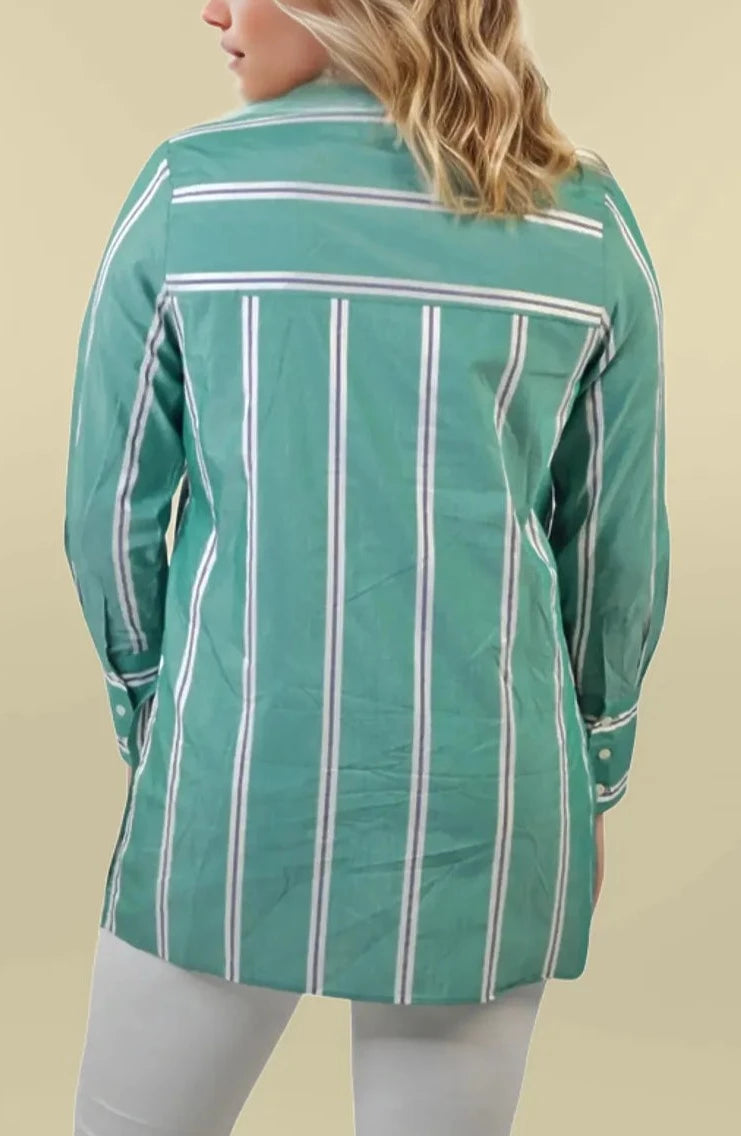 M&S Striped Long Line Shirt