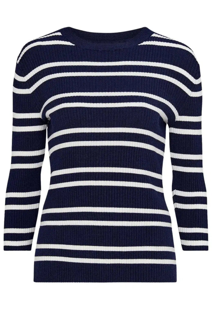 Ellos Striped Ribbed Sweater