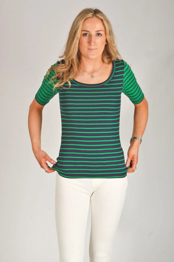 M&S Striped Scoop Neck T-Shirt