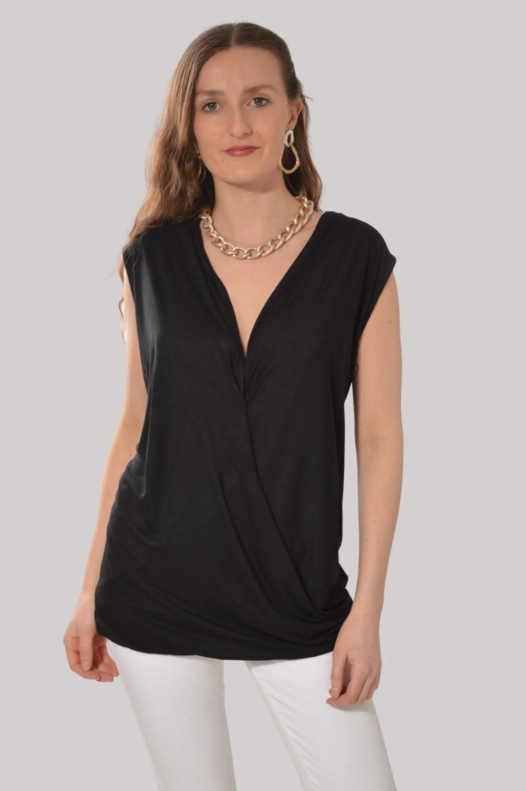 SVEA Sleeveless Wrap Top Black / S