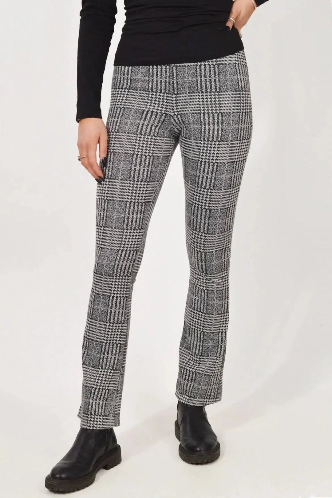 Topshop Check Stretch Trousers Grey / 4