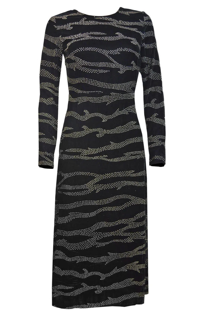 Topshop Silver Swirl Velvet Midi Dress