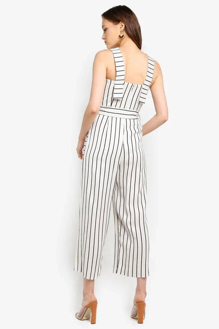 Topshop Striped Pinafore Jumpsuit