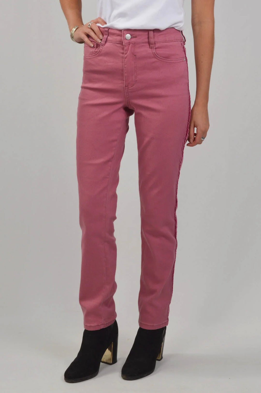 BHS Velvet Side Stripe Slim Leg Jeans