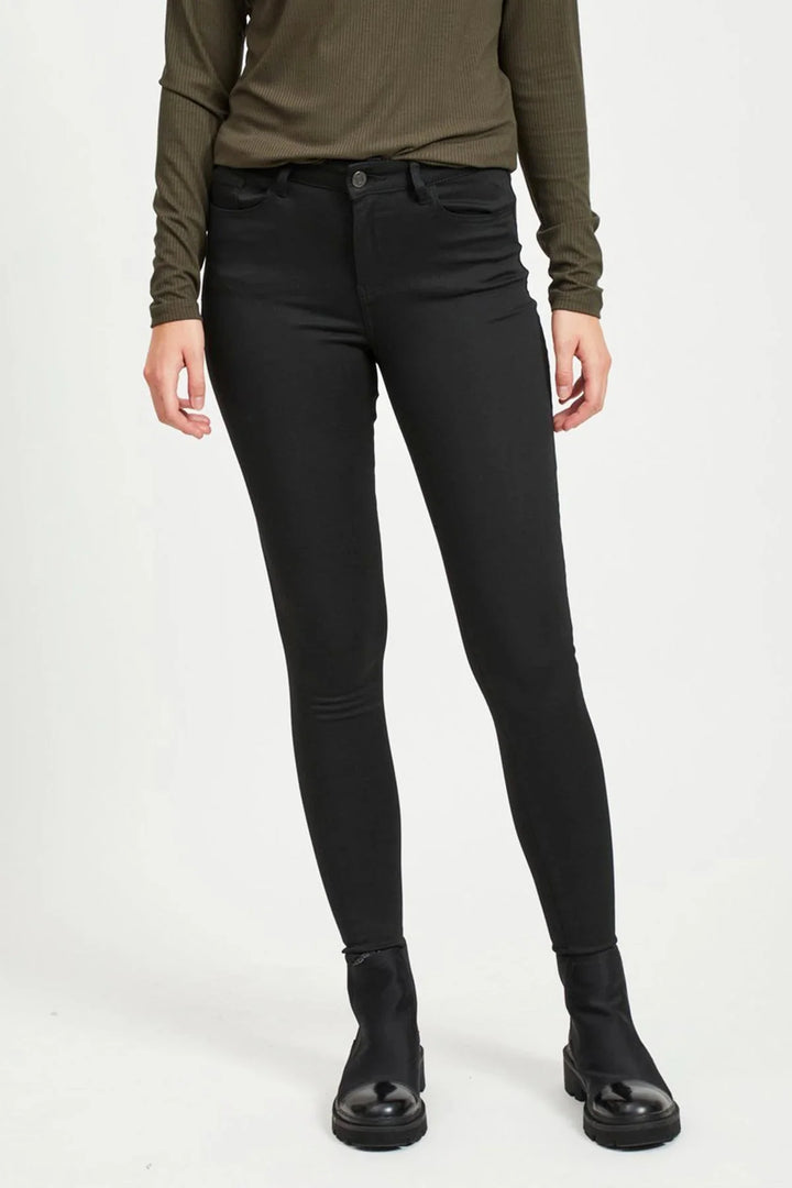 Vila Regular Skinny Jeans Black / 14 / Reg