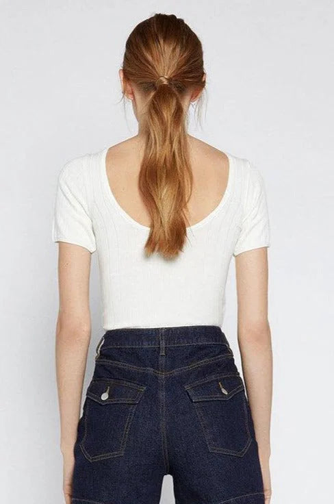 Warehouse Ribbed Low Back Top