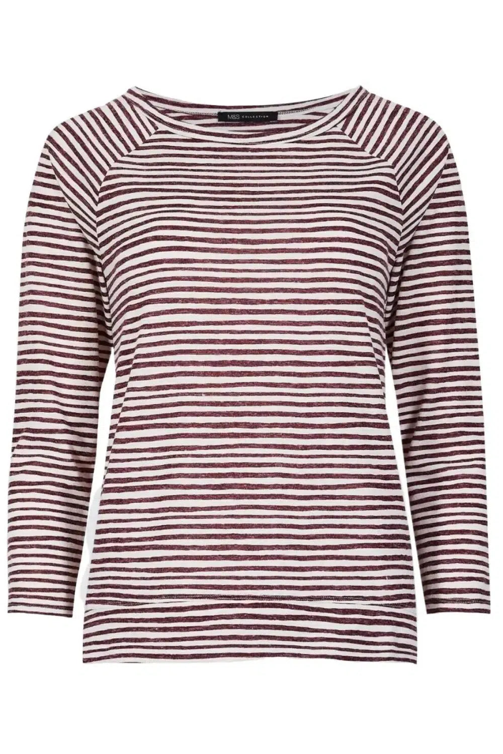 M&S Wavy Striped Boat Neck Top