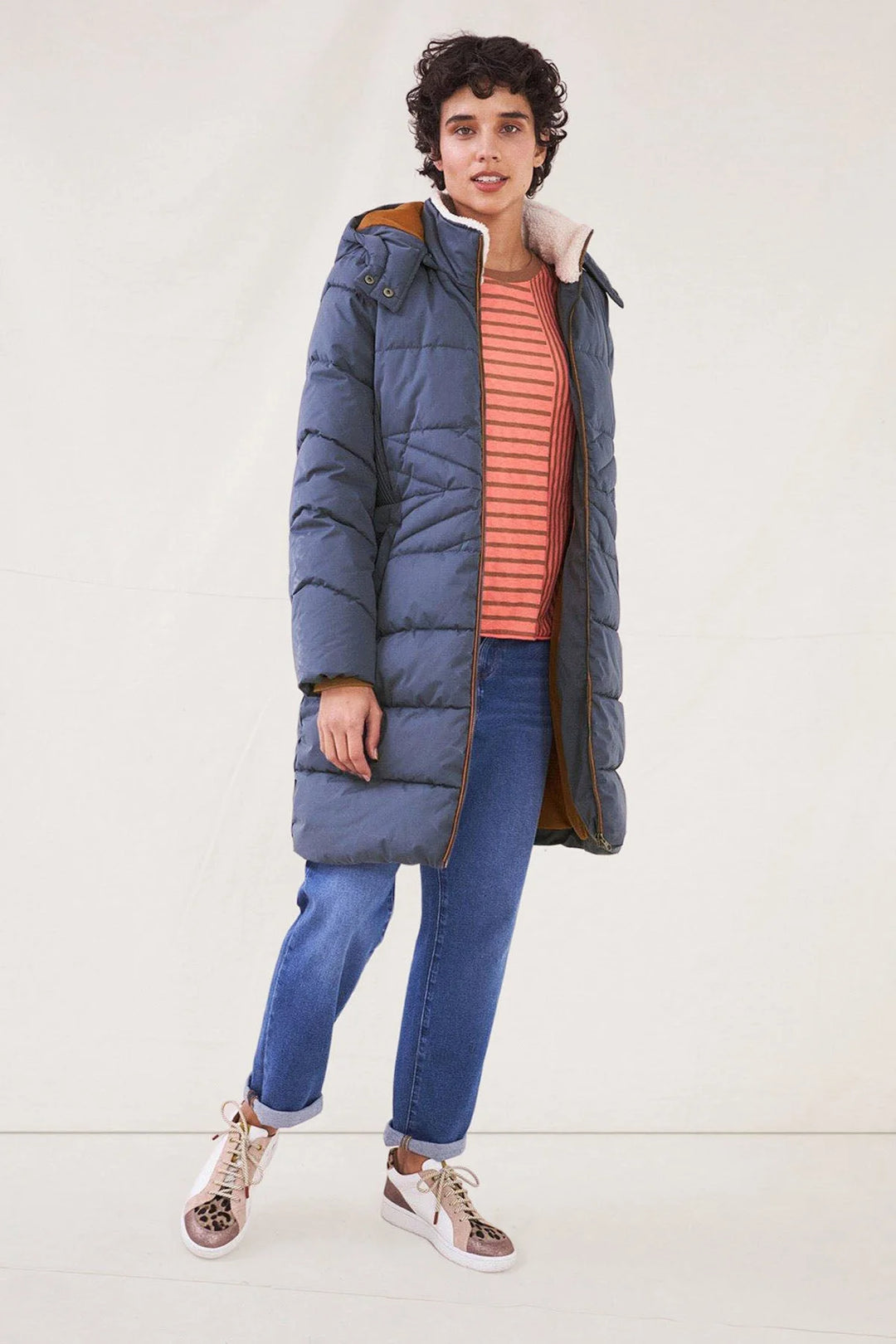 Fleece lined puffer jacket on sale