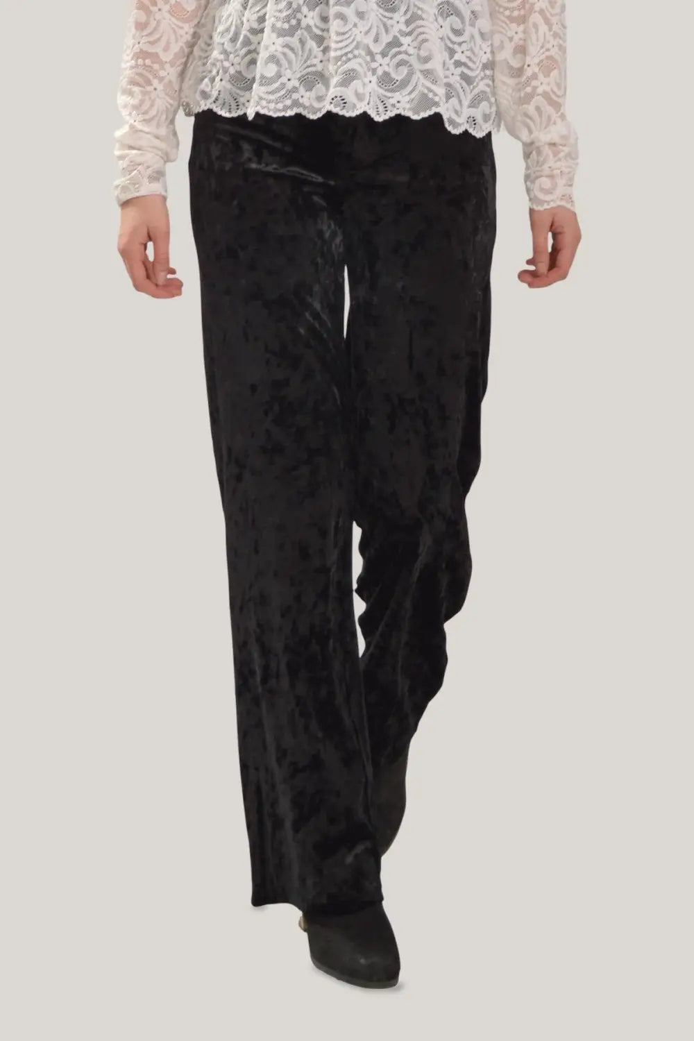 Bik Bok Wide Leg Crushed Velvet Trousers