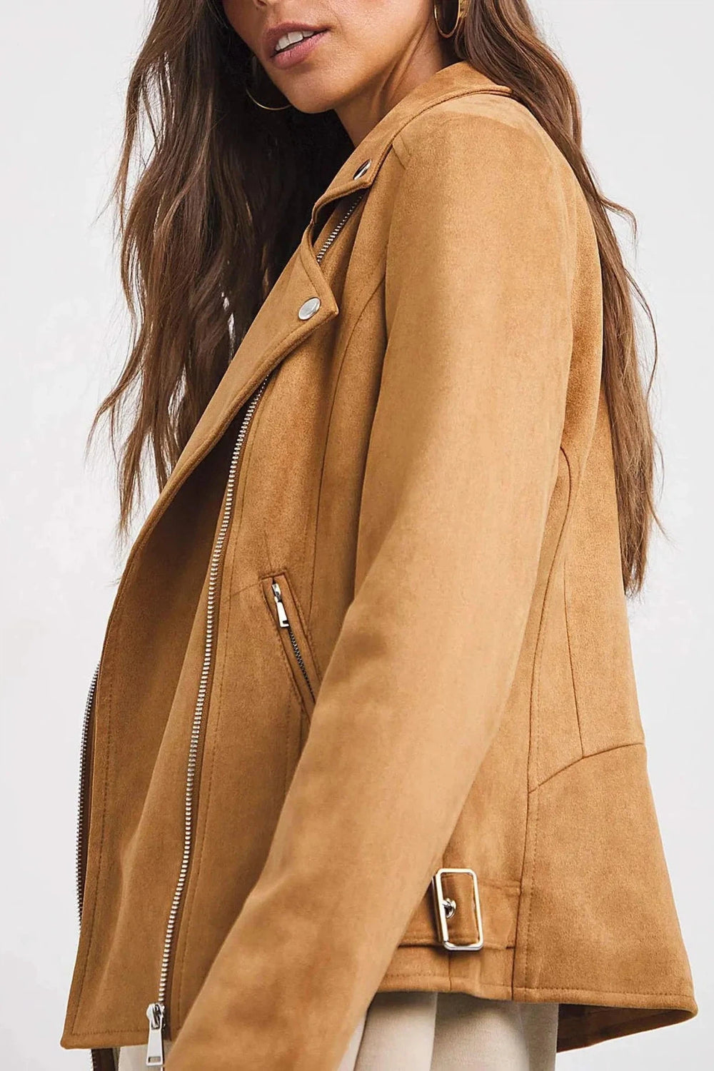 Yours Moleskin Tan Biker Jacket